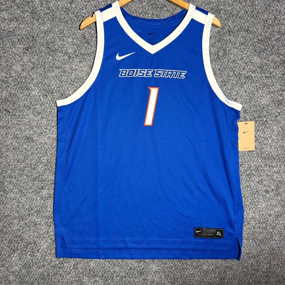 Boise State Broncos NCAA #1 Nike Basketball Jersey Blue Mens Sz Extra Large NWT